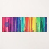 Tapis De Yoga Modern Colorful Rainbow Monogram (Devant (Horizontal))