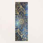 Tapis De Yoga Modern Gold Mandala Blue Nebula Custom Name (Devant)