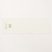 Tapis De Yoga Modern Ivory Gold Script Monogram (Devant (Horizontal))