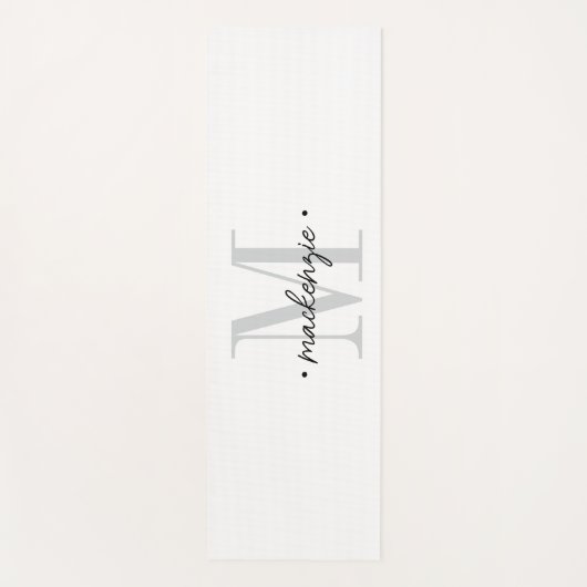 Tapis De Yoga Modern Monogram Minimal Black White (Devant)