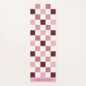 Tapis De Yoga Modern Pink and Red Simple Checkerboard Pattern (Devant)