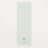 Tapis De Yoga Modern Sage Green Gold Script Monogram (Devant)