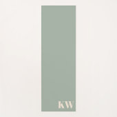 Tapis De Yoga Modern Sage Green Monogram Initials Personalized (Devant)