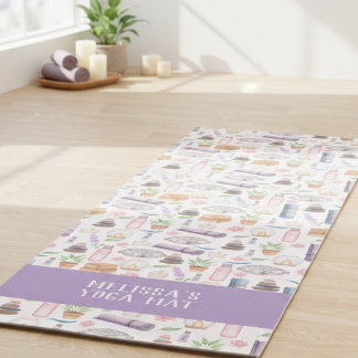 Tapis De Yoga Modern Watercolor Boho Zen Yoga Aesthetic Pattern