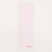 Tapis De Yoga Moderne Chic Élégant Pink Stripes Monogramme Exerc (Devant)