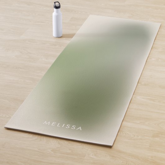 Tapis De Yoga Moderne Chic Sage Green Ombre Gradient Fitness (En situation)