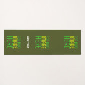 TAPIS DE YOGA MODERNE ÉDITABLE ARMÉE VERT IMAGE MODÈLE TEXTE (Dos (Horizontal))