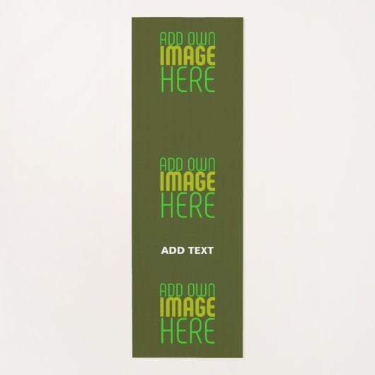 TAPIS DE YOGA MODERNE ÉDITABLE ARMÉE VERT IMAGE MODÈLE TEXTE (Devant)