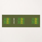TAPIS DE YOGA MODERNE ÉDITABLE ARMÉE VERT IMAGE MODÈLE TEXTE (Devant (Horizontal))