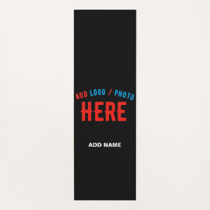 TAPIS DE YOGA MODERNE ET MODERNE PERSONNALISABLE NOIR VÉRIFIÉ