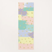 Tapis De Yoga Moderne Girly Pastel Brushstrokies Gold Geo (Devant)