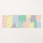 Tapis De Yoga Moderne Girly Pastel Brushstrokies Gold Geo (Devant (Horizontal))