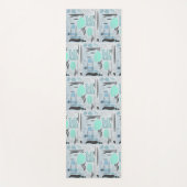 Tapis De Yoga Moderne milieu du siècle Floral Abstrait Lac Paysa (Devant)