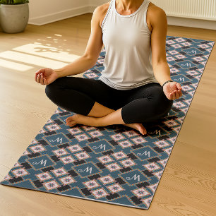 Tapis De Yoga Moderne Pastel Géométrique Floral Motif