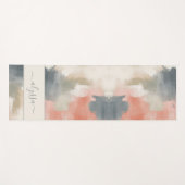 Tapis De Yoga Moderne Pastel Neutre Aquarelle Abstraite Monogram (Devant (Horizontal))