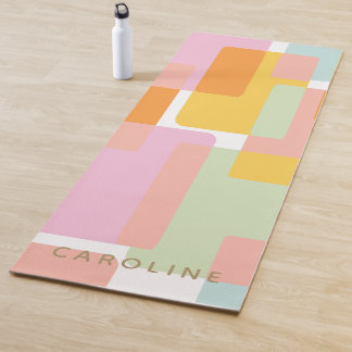 Tapis De Yoga Moderne pastel personnalisé géométrique milieu du