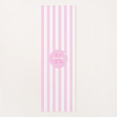 Tapis De Yoga Moderne Pastel rose Monogramme Feminine Striped (Devant)