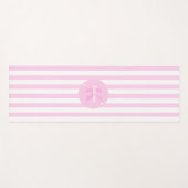 Tapis De Yoga Moderne Pastel rose Monogramme Feminine Striped (Devant (Horizontal))