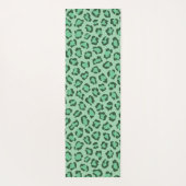 Tapis De Yoga Moderne Personnalisé Poster de animal léopard Vert (Dos)