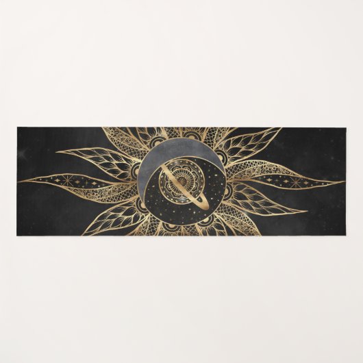 Tapis De Yoga Moderne Soleil Lune Planète Universe Mandala (Devant (Horizontal))