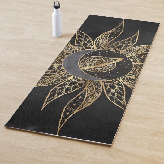 Tapis De Yoga Moderne Soleil Lune Planète Universe Mandala (En situation)