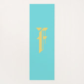 Tapis De Yoga Moderne tendance Cute Girly Floral Orange Monogram (Dos)