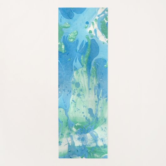Tapis De Yoga Moderne tendance Modèle d'art Abstrait bleu vert (Devant)