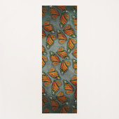 Tapis De Yoga Monarch Butterfly Wings Muted Marbled Green Grey (Devant)