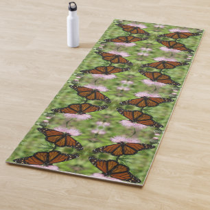 Tapis De Yoga Monarque papillon sur le chardon rose - pic sur 2