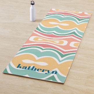 Tapis De Yoga Monnaie Moderne Vert Abstrait Design Chic Yoga Mat