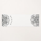Tapis De Yoga Monochrome Mandala ⎥ Monogramme Yoga Mat (Devant (Horizontal))