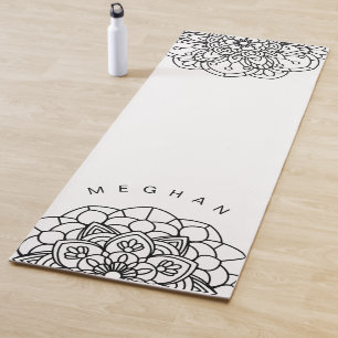Tapis De Yoga Monochrome Mandala ⎥ Monogramme Yoga Mat