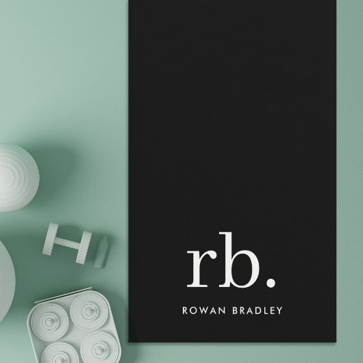 Tapis De Yoga Monogram Classic Elegant Minimum Black and White