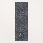Tapis De Yoga Monogram Marine Gold Leaf Newlyweds Accueil Décor  (Devant)