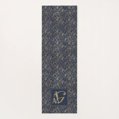 Tapis De Yoga Monogram Marine Gold Leaf Newlyweds Accueil Décor  (Dos)