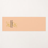 Tapis De Yoga Monogram Minimalist Peach Gold Black Stylish Chic (Devant (Horizontal))
