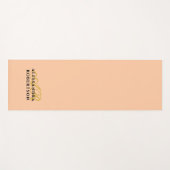 Tapis De Yoga Monogram Minimalist Peach Gold Initials Black Chic (Devant (Horizontal))