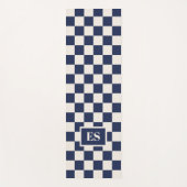 Tapis De Yoga Monogram Navy Blue Cream Checkered Pattern (Devant)