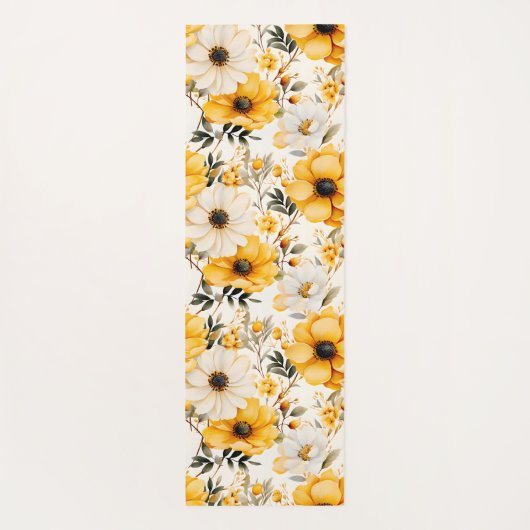 Tapis De Yoga Monogram Yellow floral Pattern (Dos)
