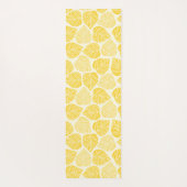 Tapis De Yoga Monogramme à la mode naturelle à feuilles jaunes e (Dos)