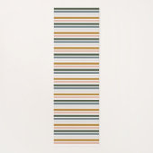 Tapis De Yoga Monogramme à rayures rétro chic (Dos)
