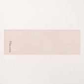 Tapis De Yoga Monogramme arc-en-ciel chic Boho milieu du siècle (Devant (Horizontal))