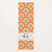 Tapis De Yoga Monogramme Art Déco Egée Été Radiant Mandala (Devant)