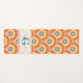 Tapis De Yoga Monogramme Art Déco Egée Été Radiant Mandala (Devant (Horizontal))