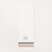 Tapis De Yoga Monogramme Bandes Rétro Chic (Devant)