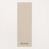 Tapis De Yoga Monogramme beige personnalisé (Dos)