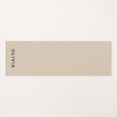 Tapis De Yoga Monogramme beige personnalisé (Devant (Horizontal))