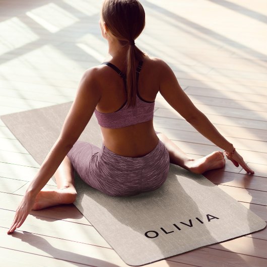 Tapis De Yoga Monogramme beige personnalisé