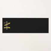 Tapis De Yoga Monogramme blanc or noir (Devant (Horizontal))