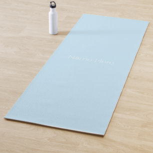 Tapis De Yoga monogramme bleu clair minimaliste